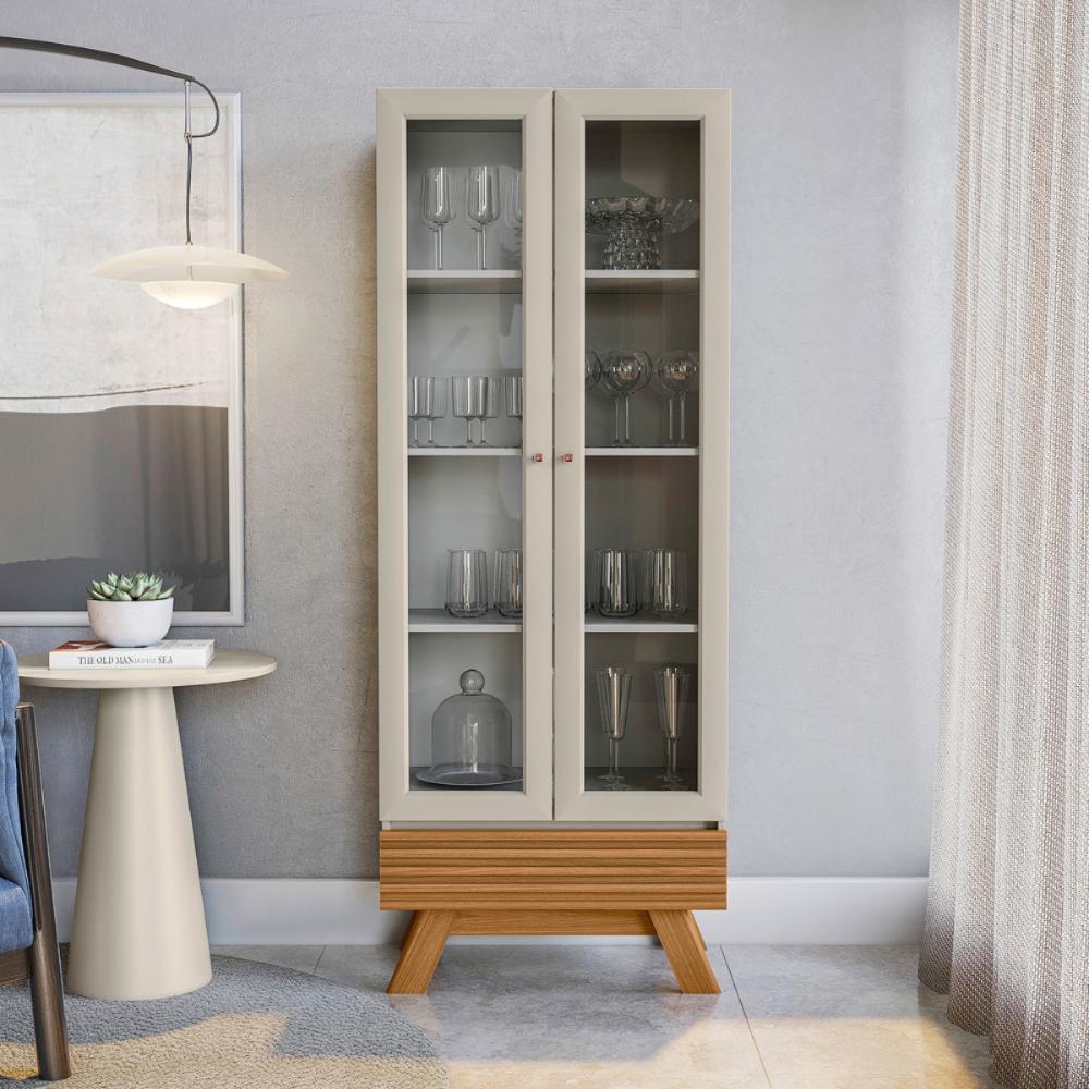 Cristaleira Ripada Estilo Americano Dallas Nature Off-White
