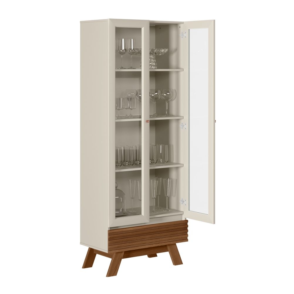 Cristaleira com Portas de Vidro Bétis Freijo Off White