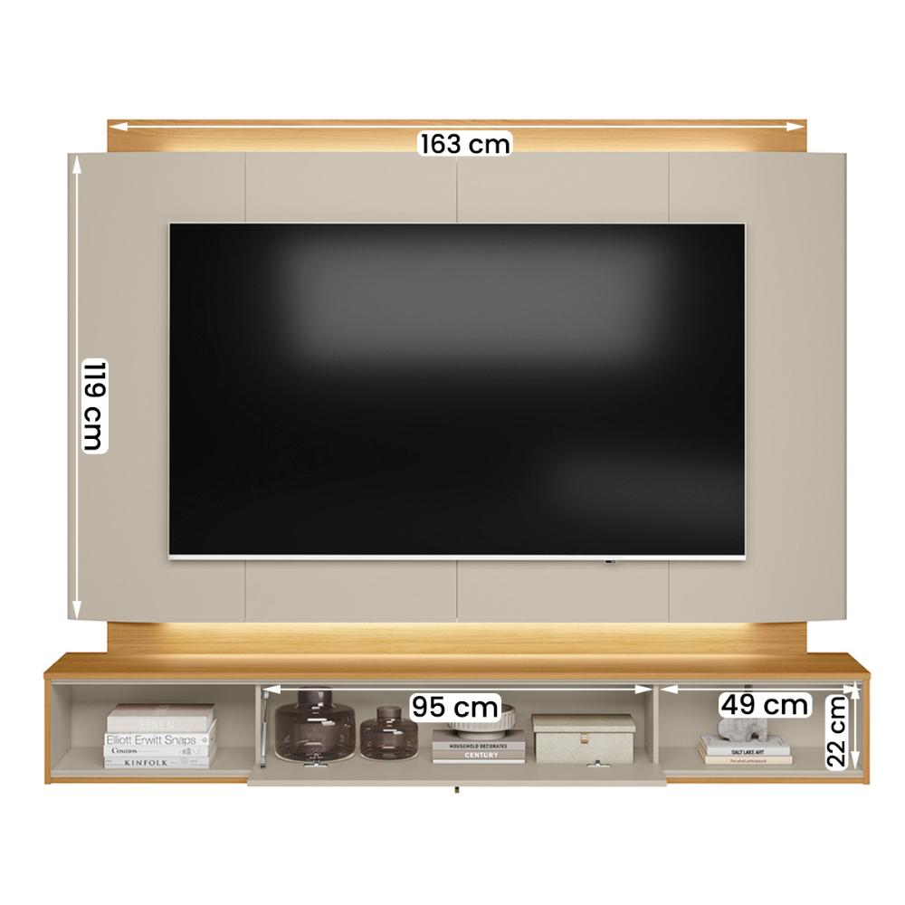Home Painel Havana Para TV até 75" Polegadas com Led Tauari/Off White Fosco