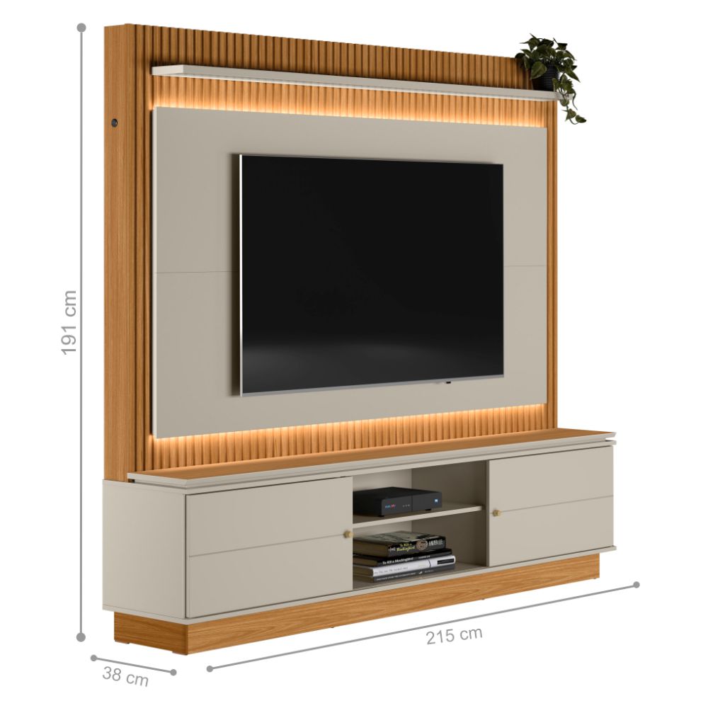 Home para TV ate 75 Polegadas Com Led Bruce Nature Off-White