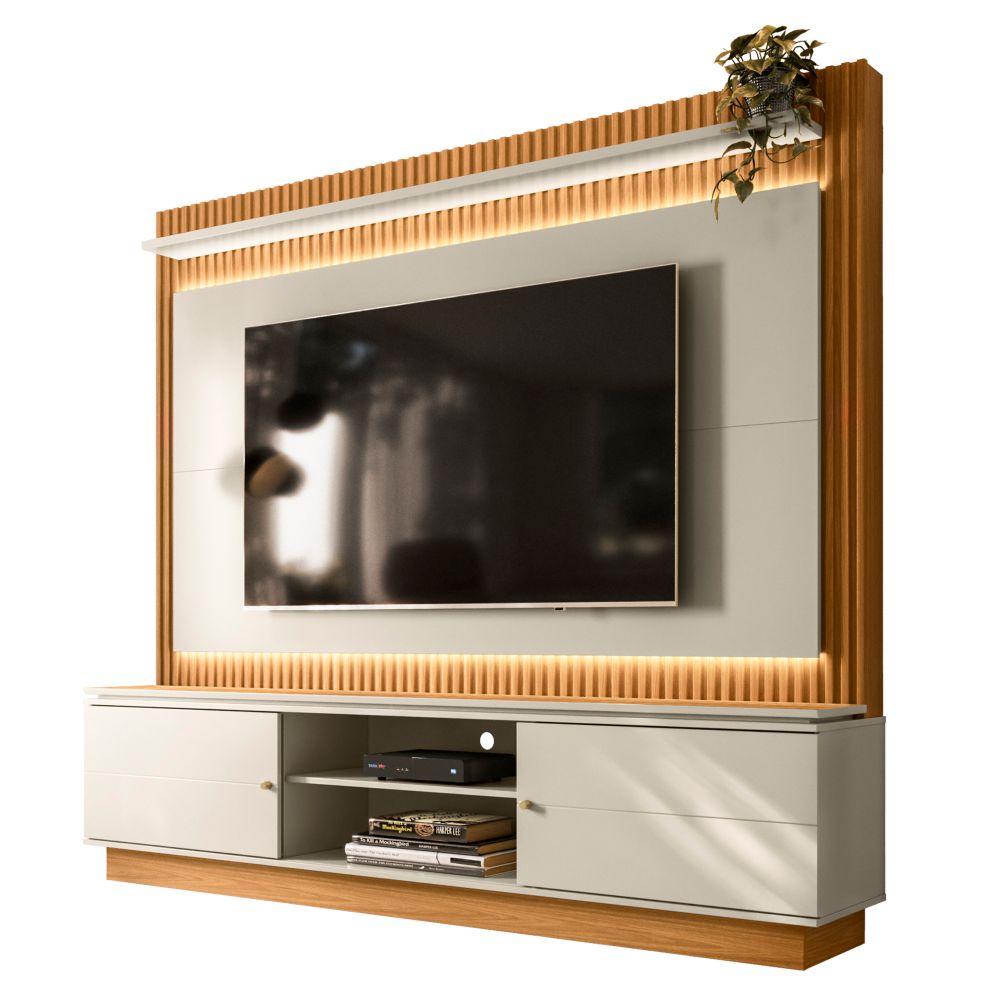 Home para TV ate 75 Polegadas Com Led Bruce Nature Off-White
