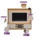 Home para TV ate 75 Polegadas Com Led Bruce Nature Off-White