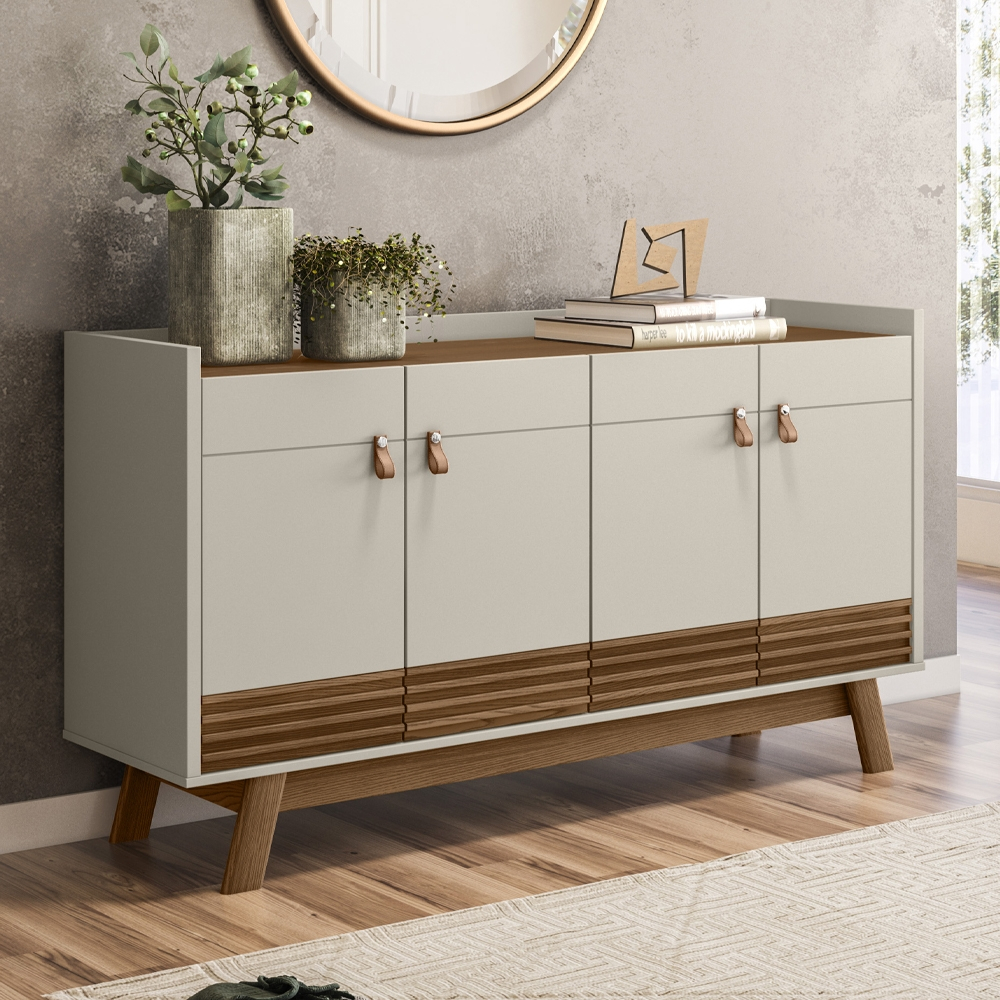 Jogo de Buffet 1.6 com Cristaleira Ripada Meet Freijo Off White
