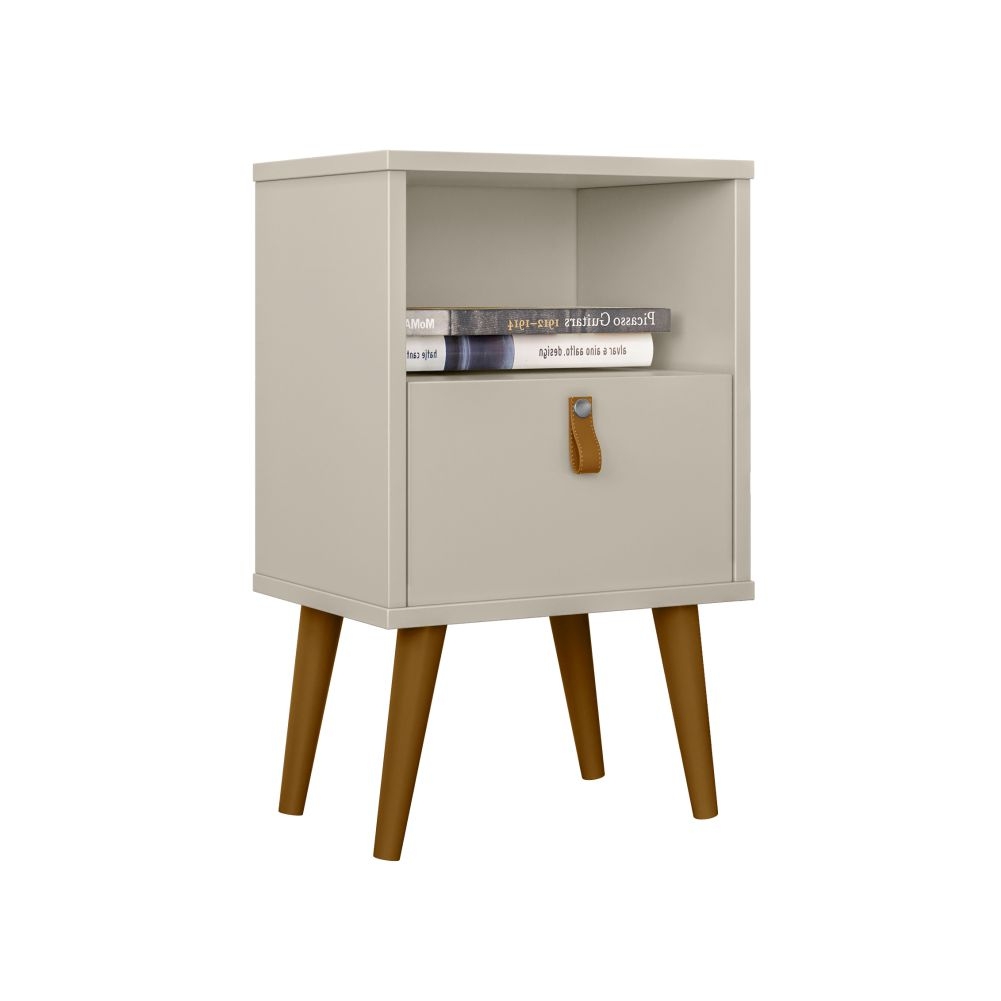 Mesa de Cabeceira Manchester com Gaveta Off White