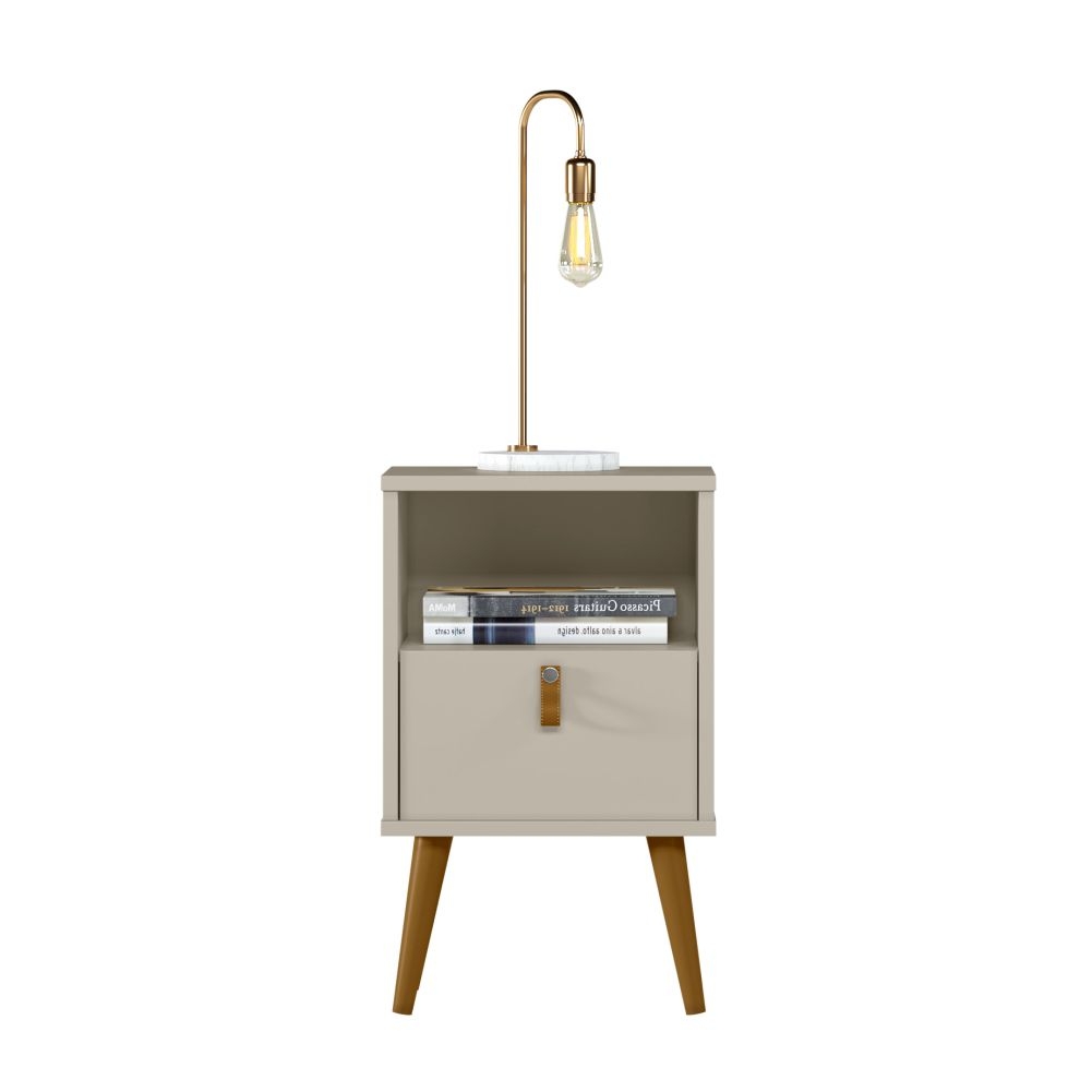 Mesa de Cabeceira Manchester com Gaveta Off White