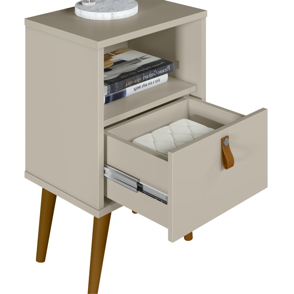 Mesa de Cabeceira Manchester com Gaveta Off White