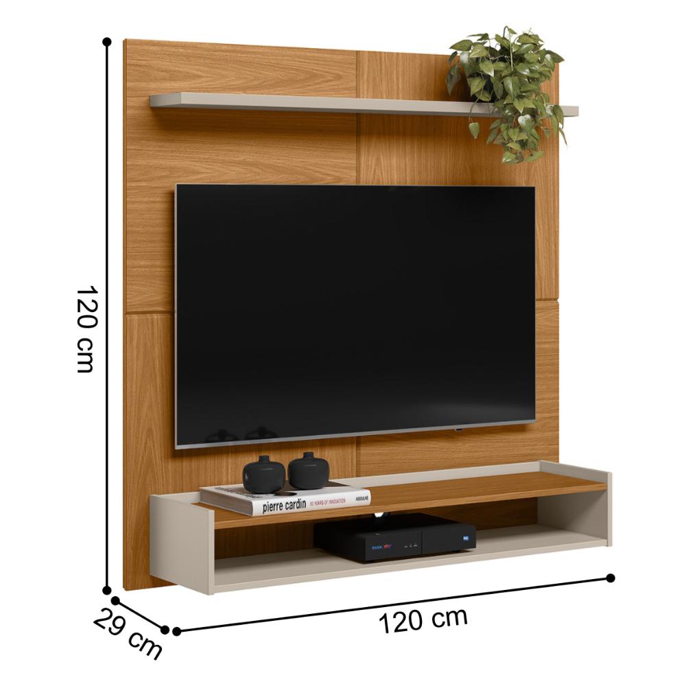 Painel Home para TV de 50' Chanfrado Sintra Nature Off-White