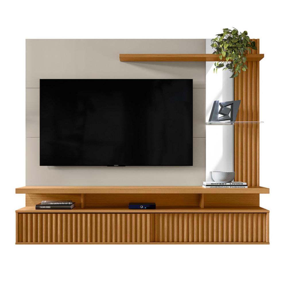 Painel para TV 60 Polegadas Ripado Mérida Nature Off-White