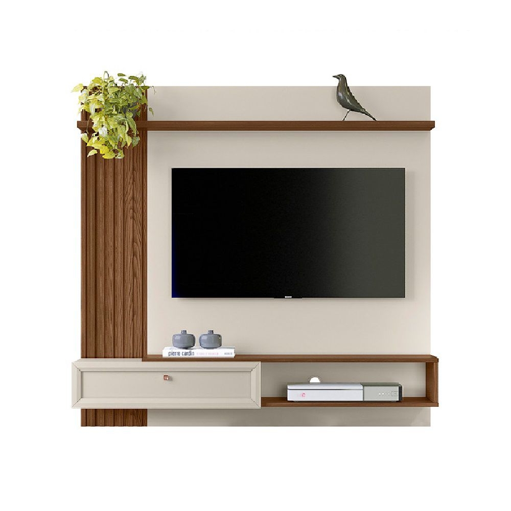 Painel para TV Dortmund Ripado Freijo Off White