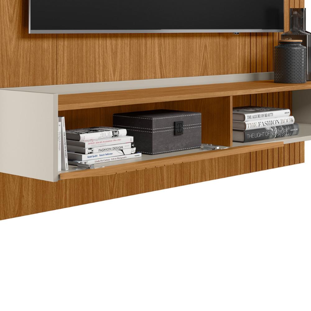 Painel para TV de 65 Polegadas Frisado Vigo Nature Off-White