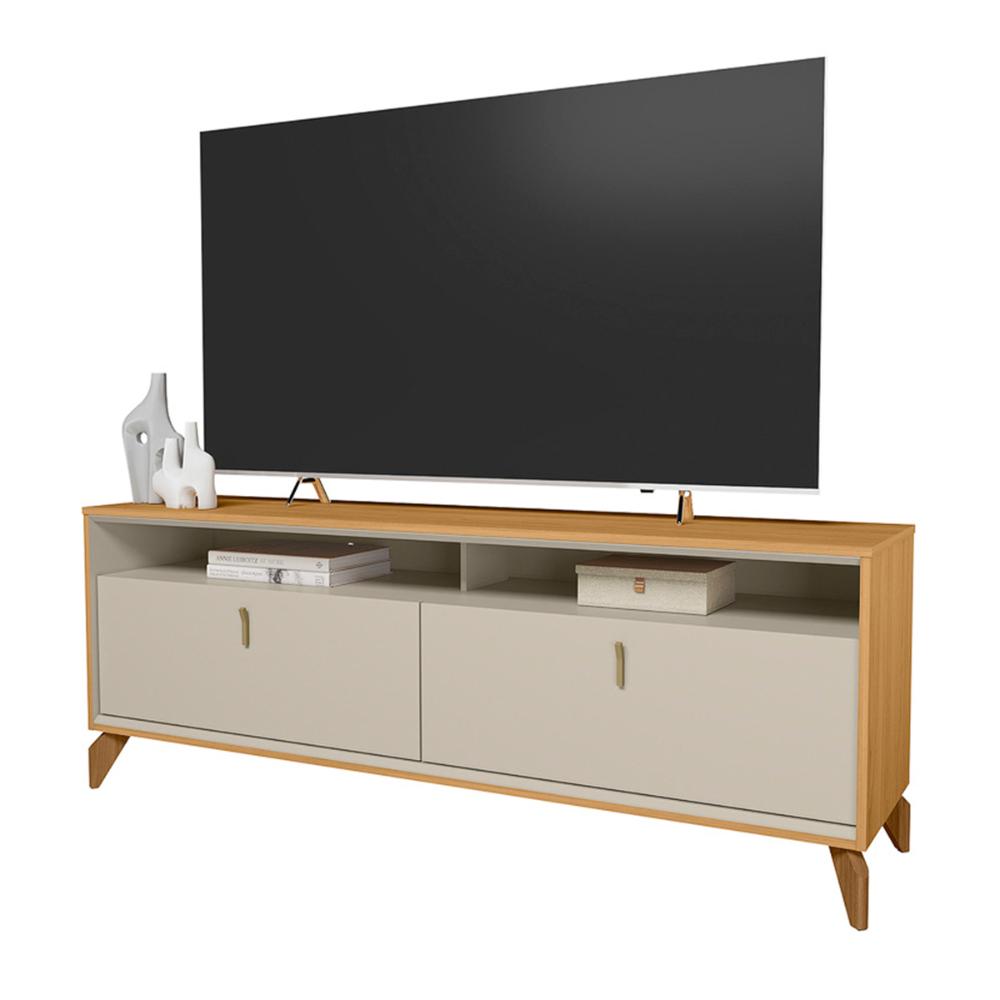 Rack Bancada Dubai 1.6 Para TV até 70" Polegadas Tauari/Off White Fosco