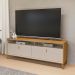 Rack Bancada Dubai 1.6 Para TV até 70" Polegadas Tauari/Off White Fosco