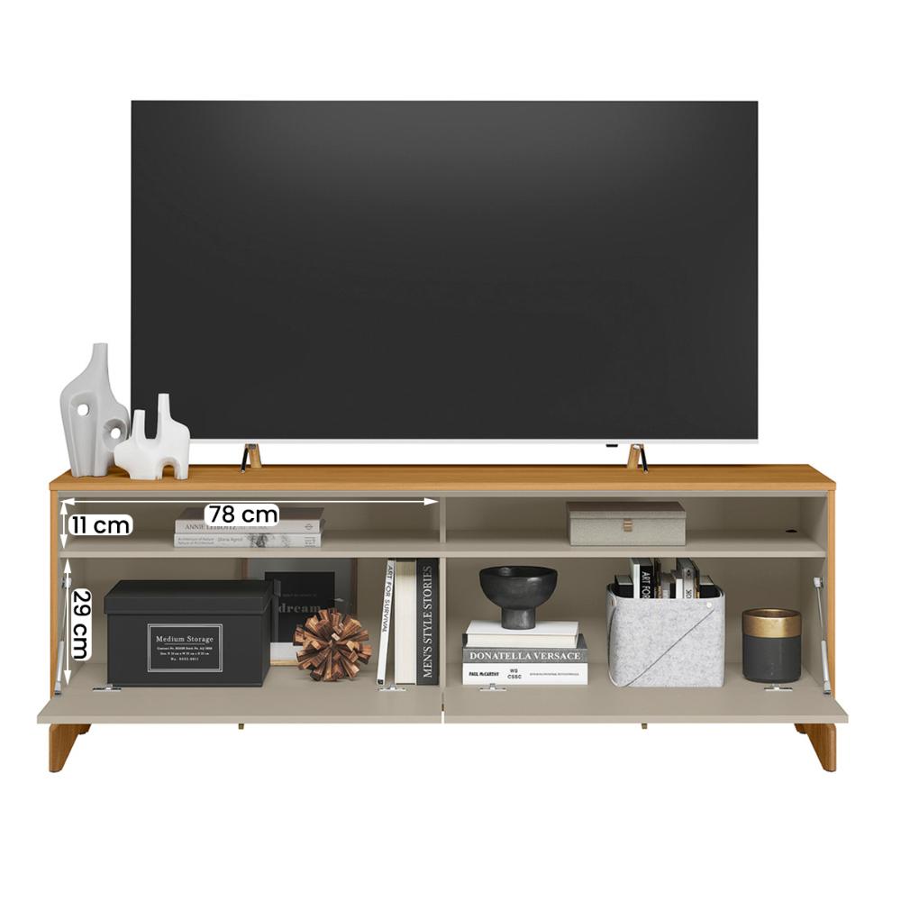 Rack Bancada Dubai 1.6 Para TV até 70" Polegadas Tauari/Off White Fosco