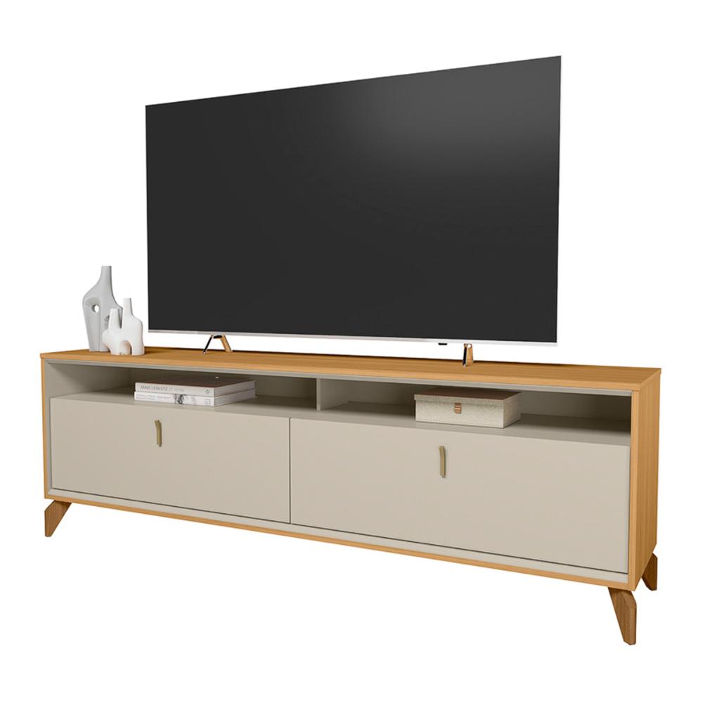 Rack Bancada Dubai 1.8 Para TV até 75" Polegadas Tauari/Off White Fosco