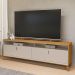 Rack Bancada Dubai 1.8 Para TV até 75" Polegadas Tauari/Off White Fosco