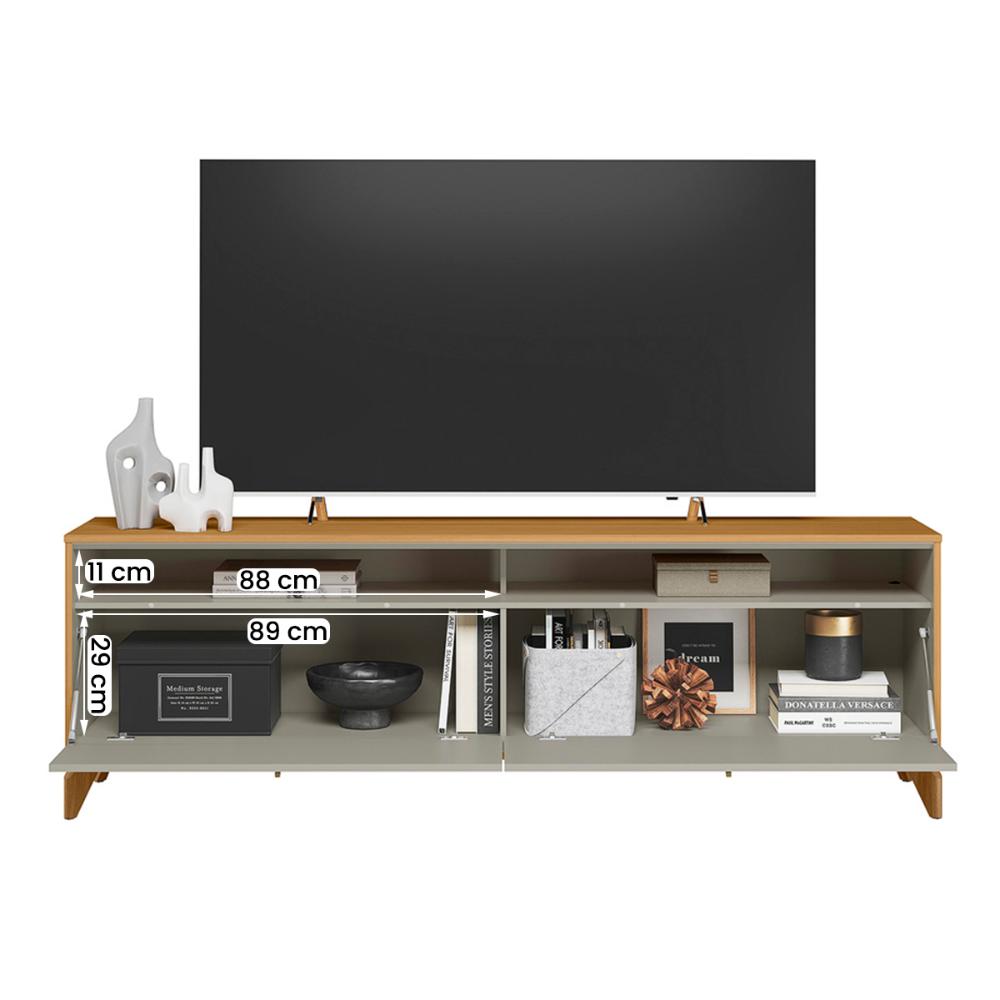 Rack Bancada Dubai 1.8 Para TV até 75" Polegadas Tauari/Off White Fosco