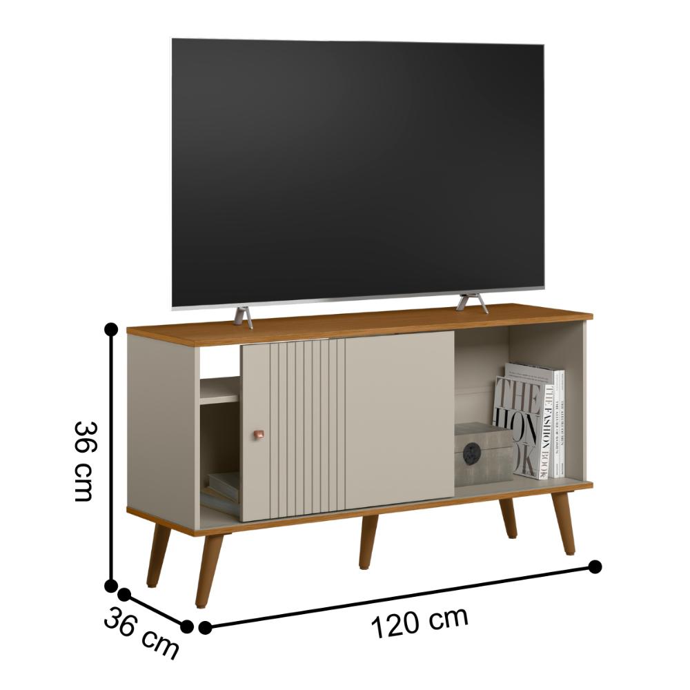 Rack Porta Frisada para TV 55' Guimarães Nature Off-White