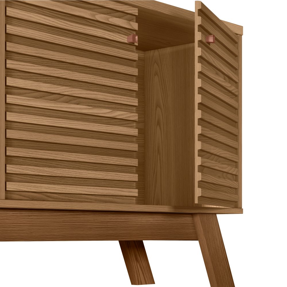 Rack Retro para TV ate 65 Polegadas Colonia Amendoa Titanio