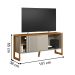 Rack TV até 55 Polegadas Porta Frisada Nature Off-White
