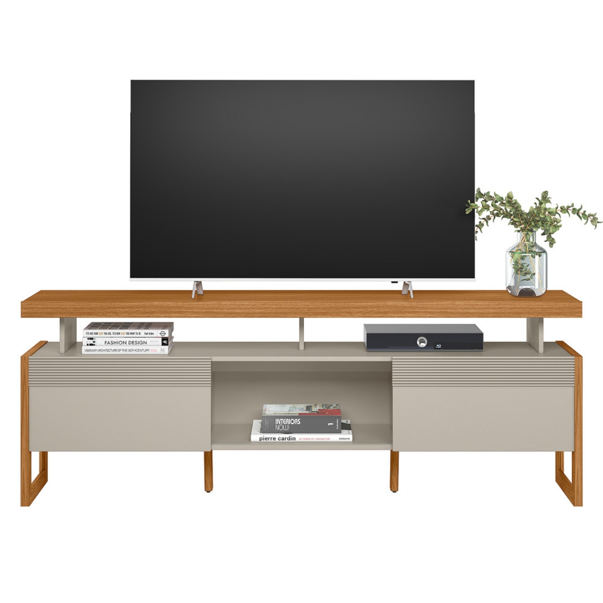 Rack TV até 70' Pé com Moldura Leicester Nature Off-White
