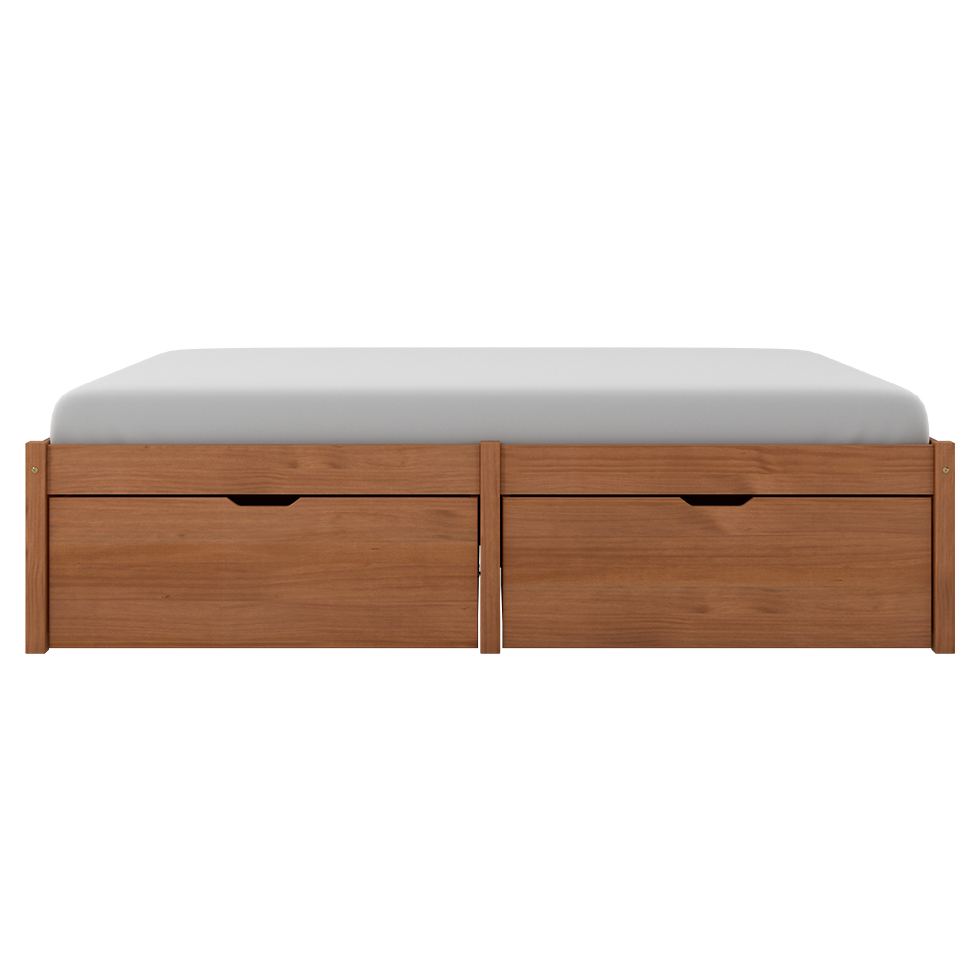 Cama Casal Beauty Madeira Maciça Amêndoa