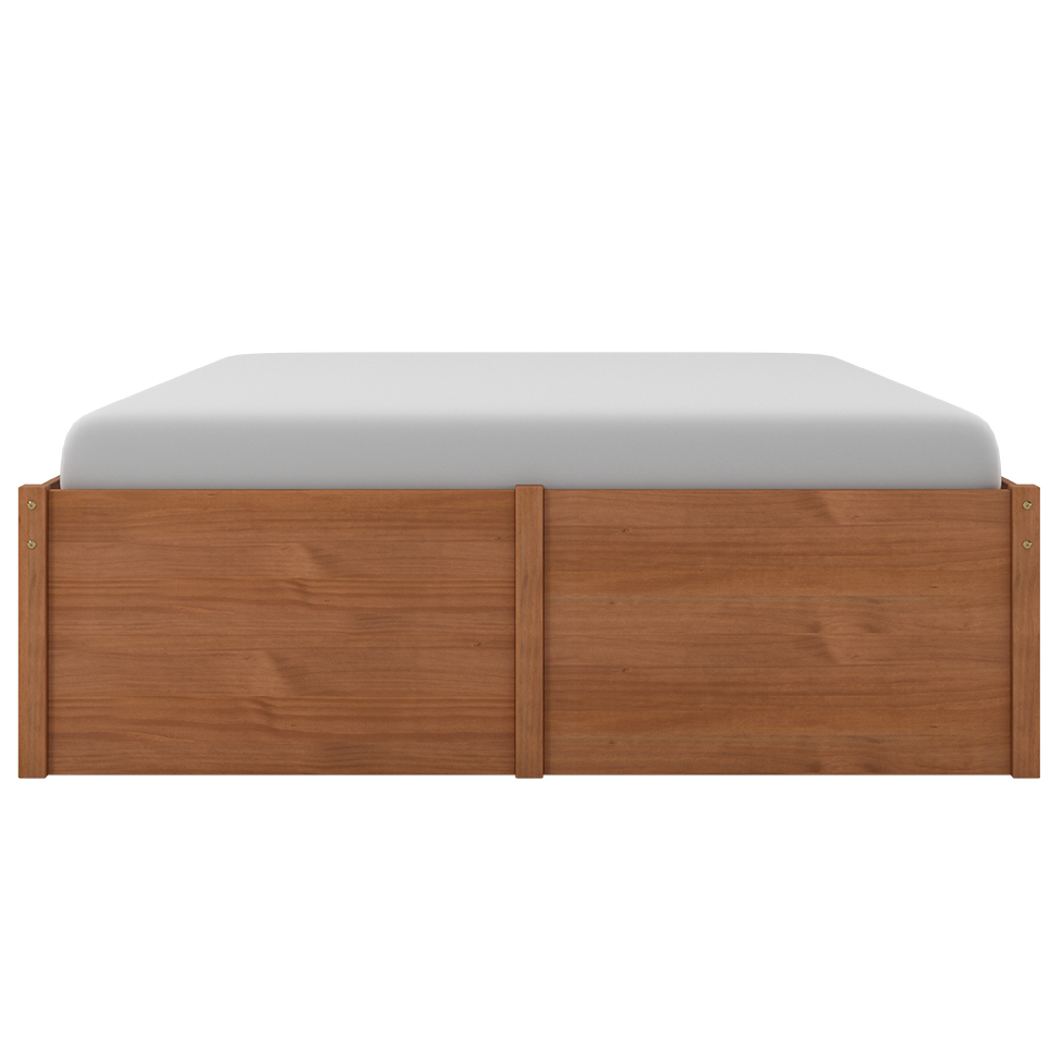 Cama Casal Beauty Madeira Maciça Amêndoa