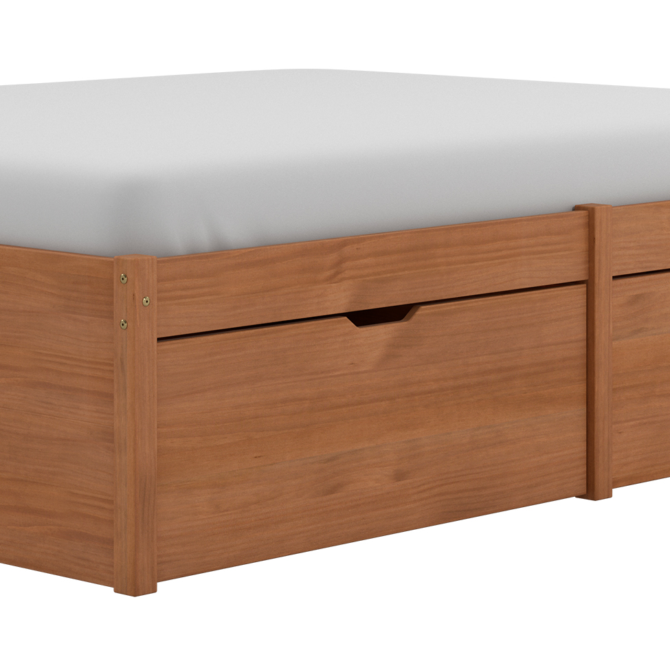 Cama Casal Beauty Madeira Maciça Amêndoa