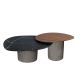 Conjunto de duas Mesas de Centro Orgânica 130 cm Mármore e  Mdf