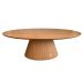 Mesa De Centro Cone Oval 137x90 cm Base Madeira Freijó Tampo Freijó