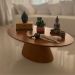Mesa De Centro Cone Oval 137x90 cm Base Madeira Freijó Tampo Freijó