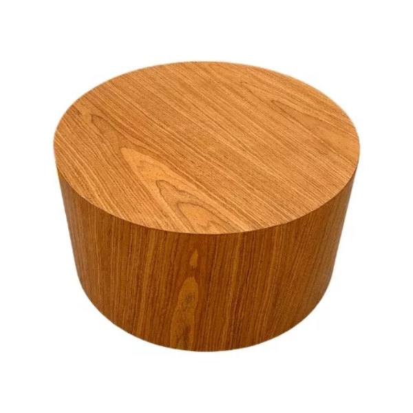 Mesa De Centro Cone Redonda Cilíndrica 90 cm Base Madeira Freijó Tampo Freijó