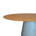 Mesa De Jantar Cone Oval 120x80 Cm Base Cimento Queimado Tampo Freijó