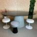 Mesa De Jantar Cone Oval 120x80 Cm Base Cimento Queimado Tampo Laqueado Preto