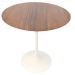Mesa Lateral Tulipa Saarinen Redonda 51 cm - Imbuia Base Branca