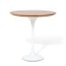 Mesa Lateral Tulipa Saarinen Redonda 51 cm - Imbuia Base Branca