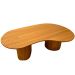 Mesa de Centro Cone Orgânica Oval 137x90 cm com 2 Base Madeira Freijó Tampo Freijó