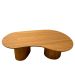Mesa de Centro Cone Orgânica Oval 137x90 cm com 2 Base Madeira Freijó Tampo Freijó