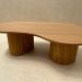 Mesa de Centro Cone Orgânica Oval 137x90 cm com 2 Base Madeira Freijó Tampo Freijó