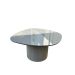 Mesa de Centro Orgânica 80 cm Base Cimento Queimado Tampo Laqueado Fendi