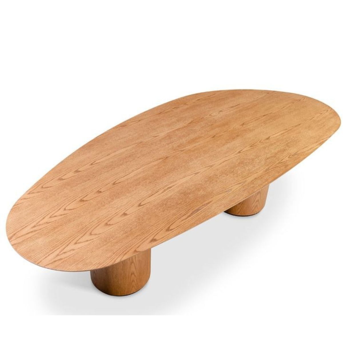 Mesa de Jantar Astrid Orgânica Cilíndrica Freijó 180x100 cm