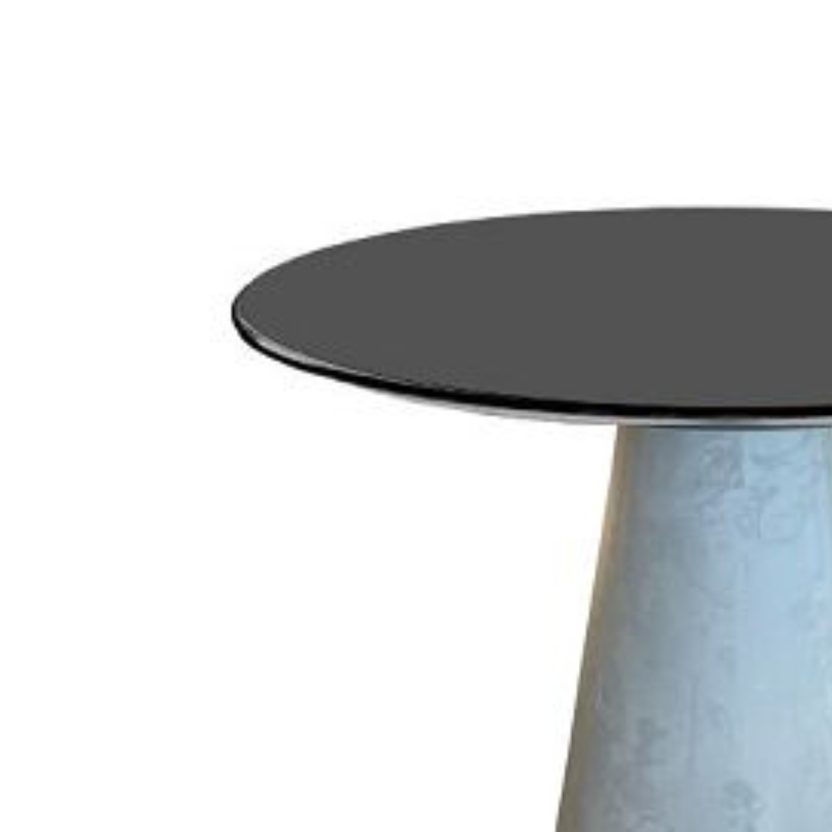 Mesa de Jantar Cone Cimento Queimado 100 cm Tampo Laqueado Preto