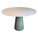 Mesa de Jantar Cone Cimento Queimado 140 cm Tampo Laqueado Branco