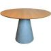 Mesa de Jantar Cone Cimento Queimado 80 cm Tampo Freijó