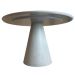 Mesa de Jantar Cone Cimento Queimado 80 cm Tampo Laqueado Branco