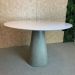 Mesa de Jantar Cone Cimento Queimado 80 cm Tampo Laqueado Branco