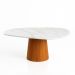 Mesa de Jantar Cone Orgânica 120x80 cm Mármore Branco Extra e Base Freijó