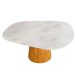 Mesa de Jantar Cone Orgânica 137x90 cm Mármore Branco Extra e Base Freijó