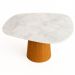 Mesa de Jantar Cone Orgânica 244x137 cm Mármore Branco Extra e Base Freijó