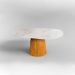 Mesa de Jantar Cone Orgânica 244x137 cm Mármore Branco Extra e Base Freijó
