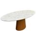 Mesa de Jantar Cone Oval 120x80 cm Base Madeira Freijó Tampo Calacato Bronzeado
